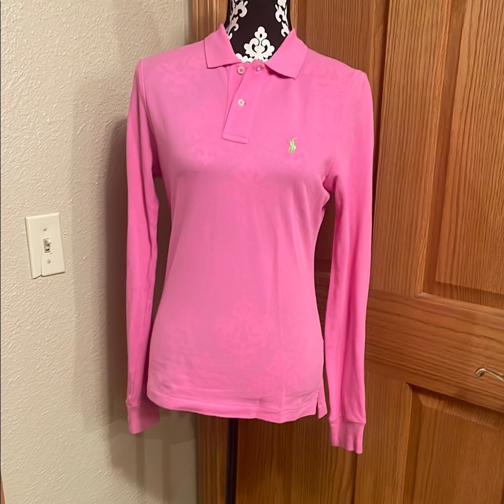 Ralph Lauren Pink Long Sleeve Polo Shirt